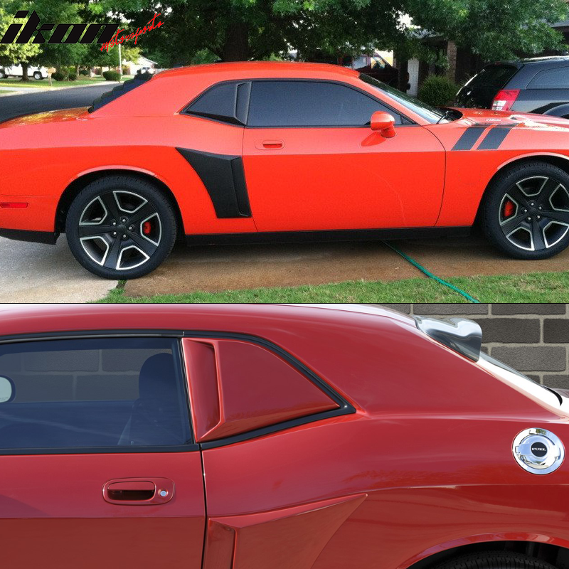 2008-2023 Dodge Challenger XE Style Rear Window Louver Side Vent PP PU