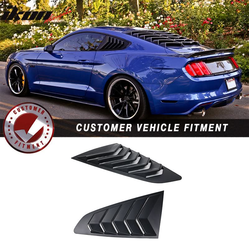 2015-2023 Ford Mustang Coupe Unpainted Rear Side Window Louver ABS