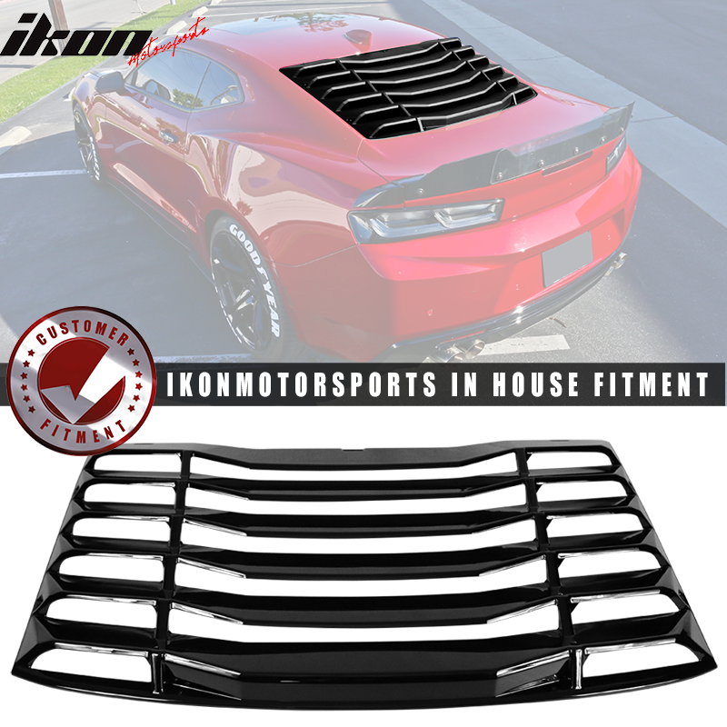 2016-2024 Chevy Camaro IKON Rear Window Louvers Cover Sun Shade ABS