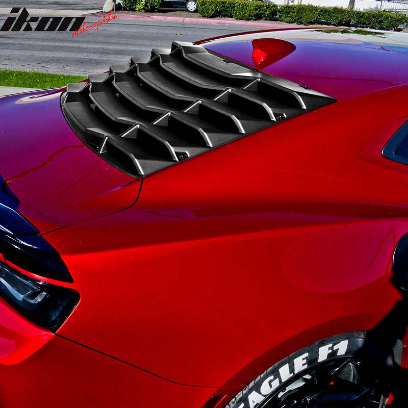 2016-2024 Chevy Camaro IKON Rear Window Louvers Cover Sun Shade ABS