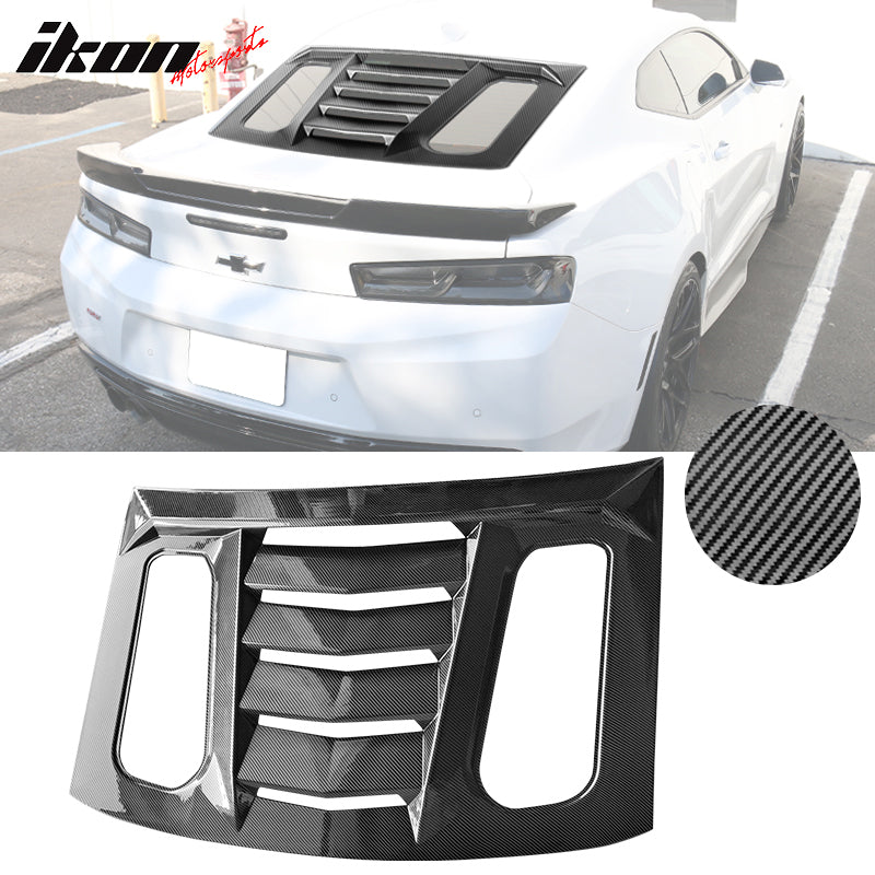 2016-2024 Chevy Camaro Carbon Fiber Print Rear Window Louver ABS