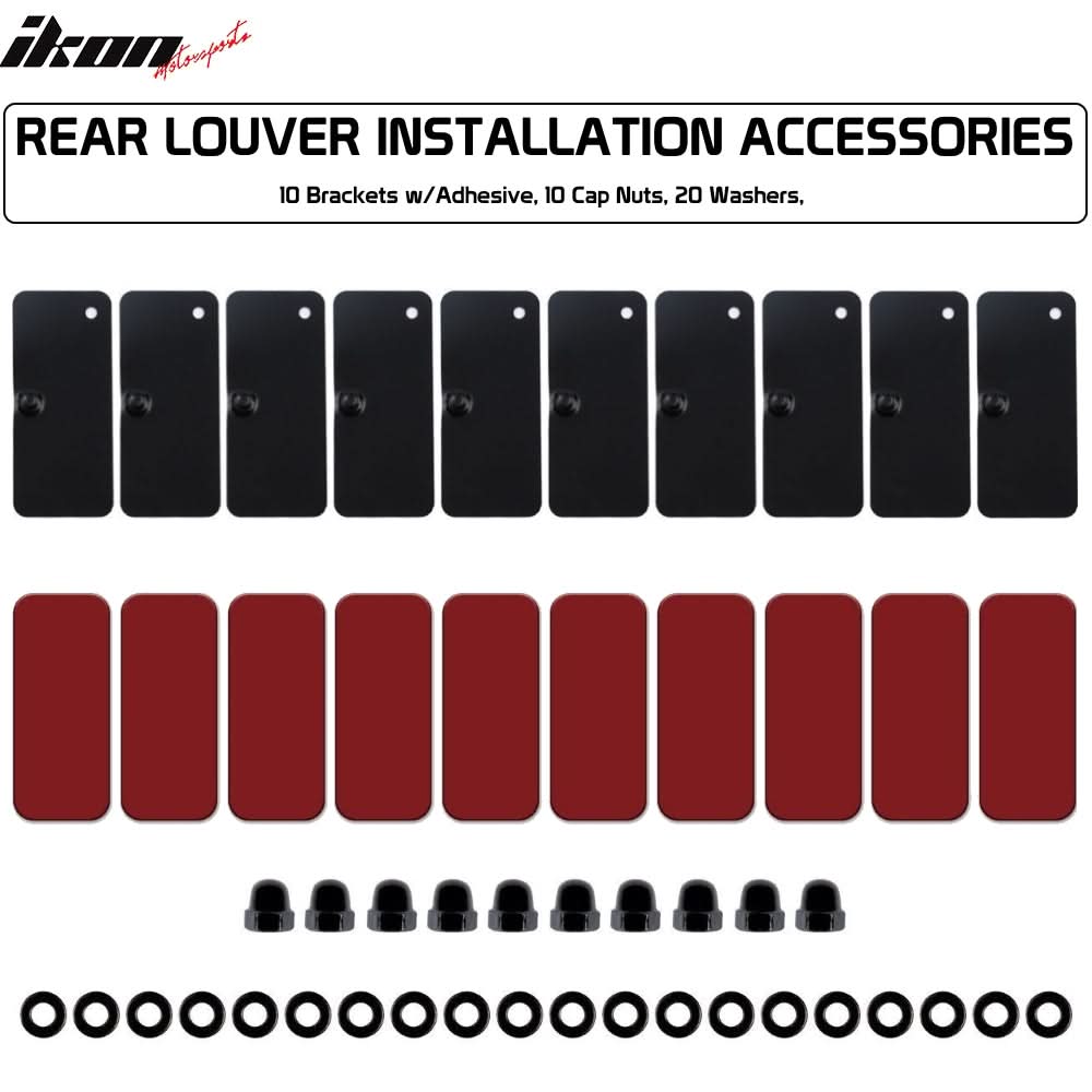 2015-2023Â Ford Mustang IKON Black Rear Window Louver Cover ABS