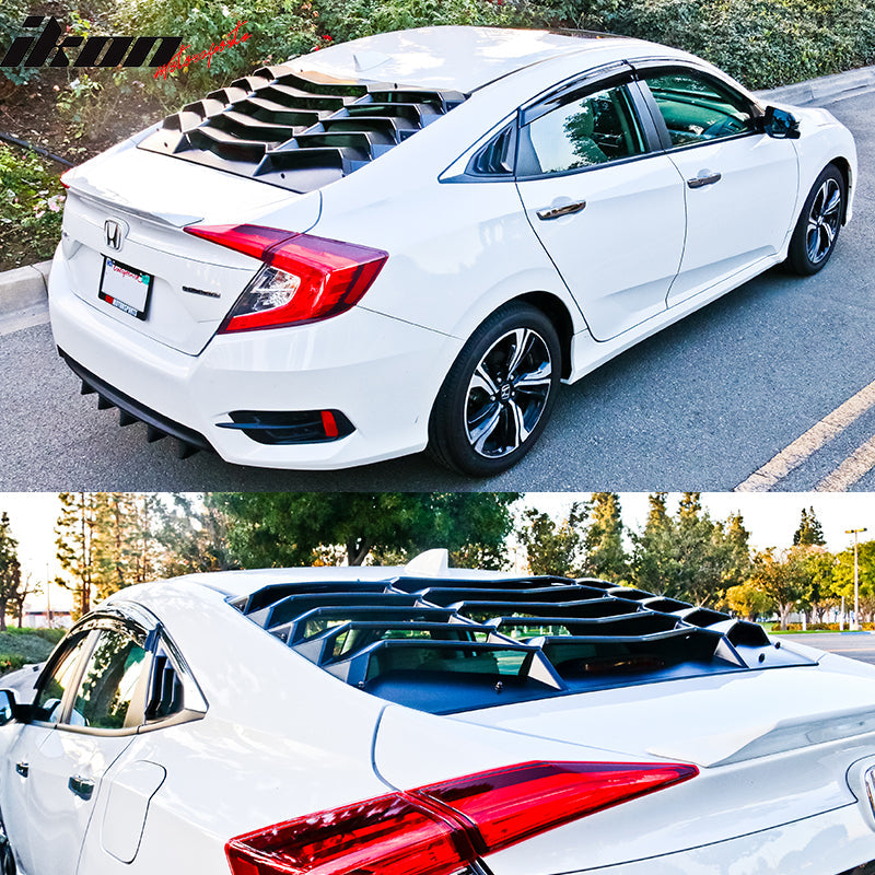 2016-2021 Honda Civic Sedan Rear Side Window Louver Quarter Panel ABS