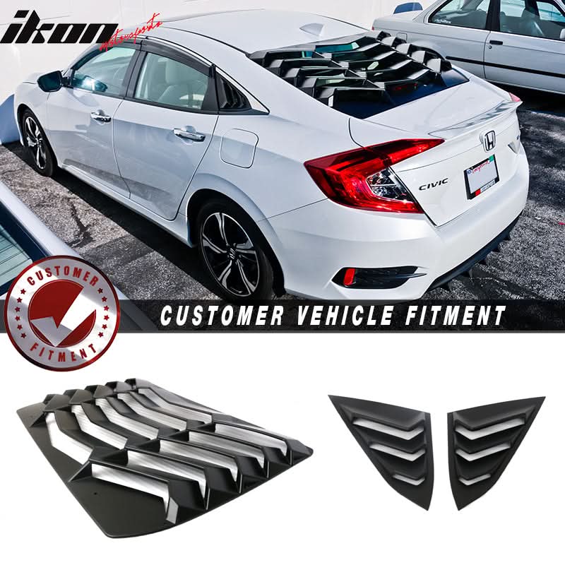 2016-2021Â Honda Civic Sedan Rear Side Window Louver Quarter Panel ABS