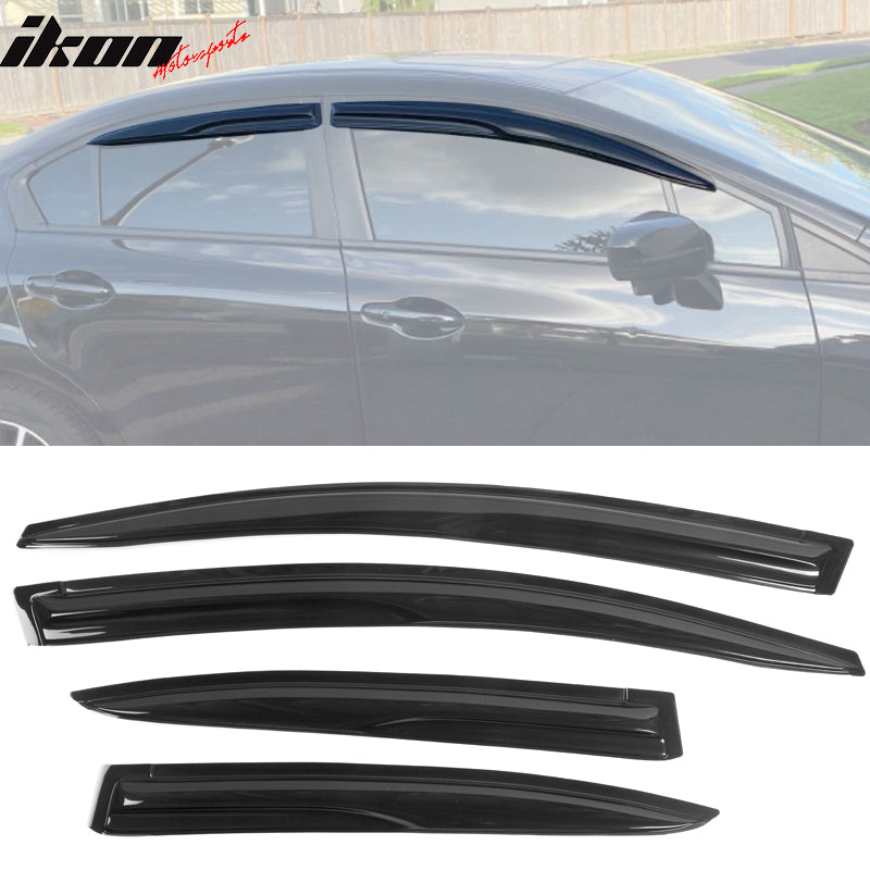 2012-2015 Honda Civic 4Door Sedan Acrylic 4PC Tape On Window Visors
