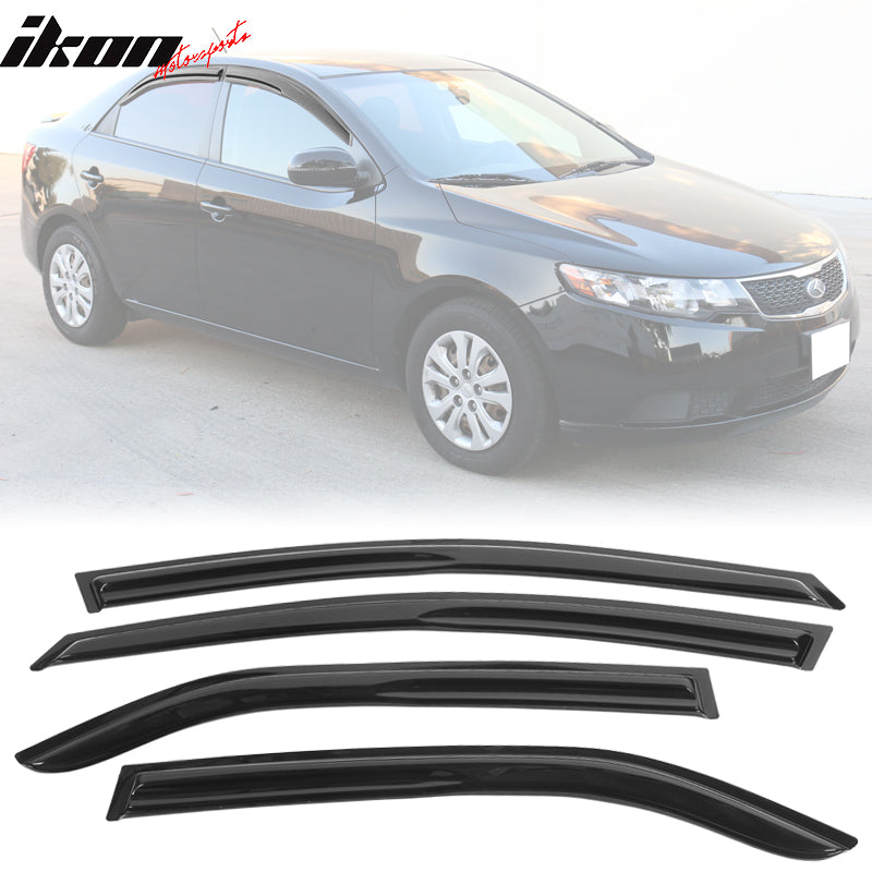 2009-2013 Kia Forte Sedan Mugen Style Tape on Window Visors Acrylic