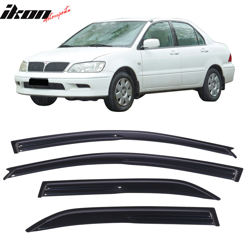 2002-2007 Mitsubishi Lancer EVO Sedan Acrylic 4PC Window Visors Guard