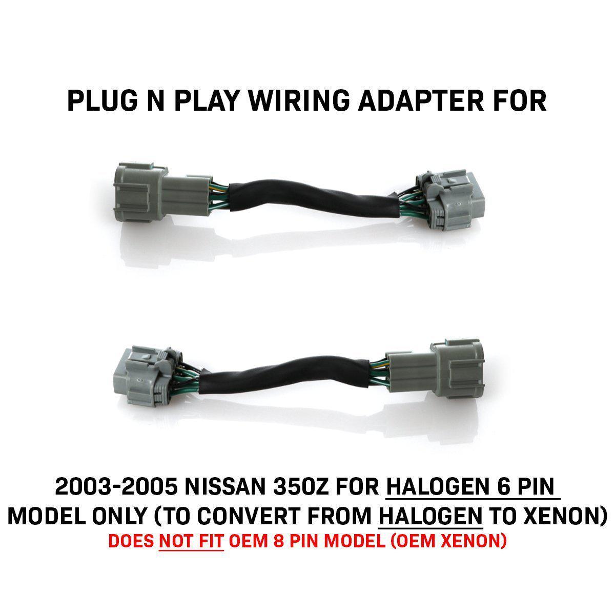 2003-2005 Nissan 350Z Halogen to Xenon Headlight Conversion Adapters