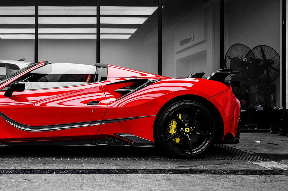 2015-2024 Ferrari 488 GTB Spider And F8 MSY Style Carbon Fiber Side Air Intake Flaps