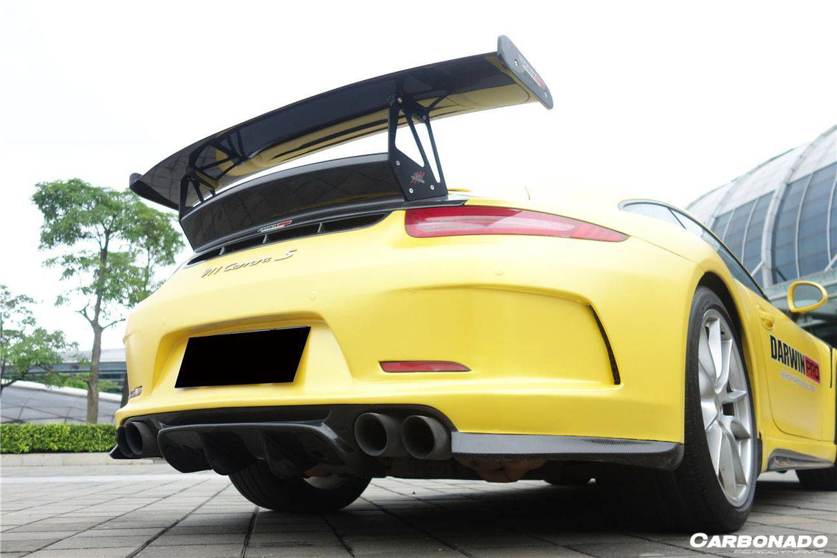 2012-2015 Porsche 911 991.1 Carrera S 2C GT3V Style Rear Bumper With Diffuser (For Quad-Exhaust)