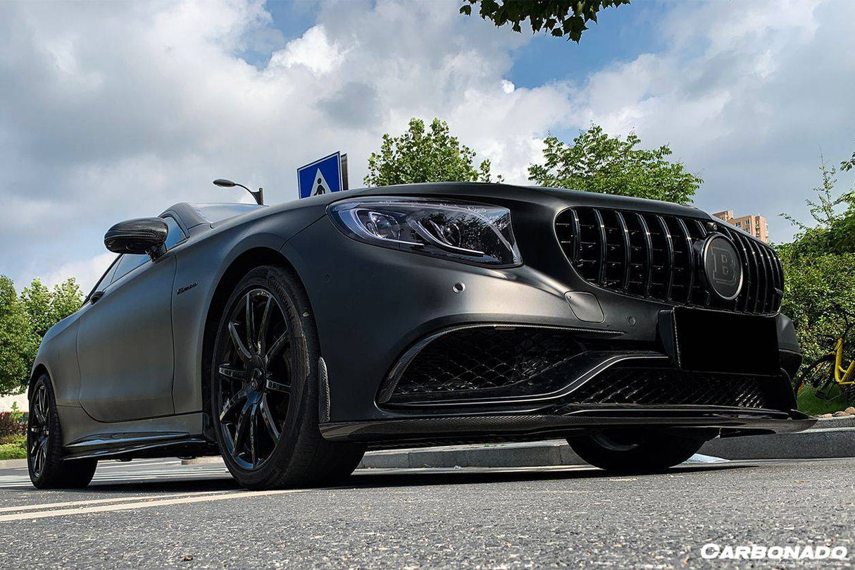 2014-2017 Mercedes Benz C217 S63 S65 AMG Coupe OE Style Carbon Fiber Front Bumper Outer Trim