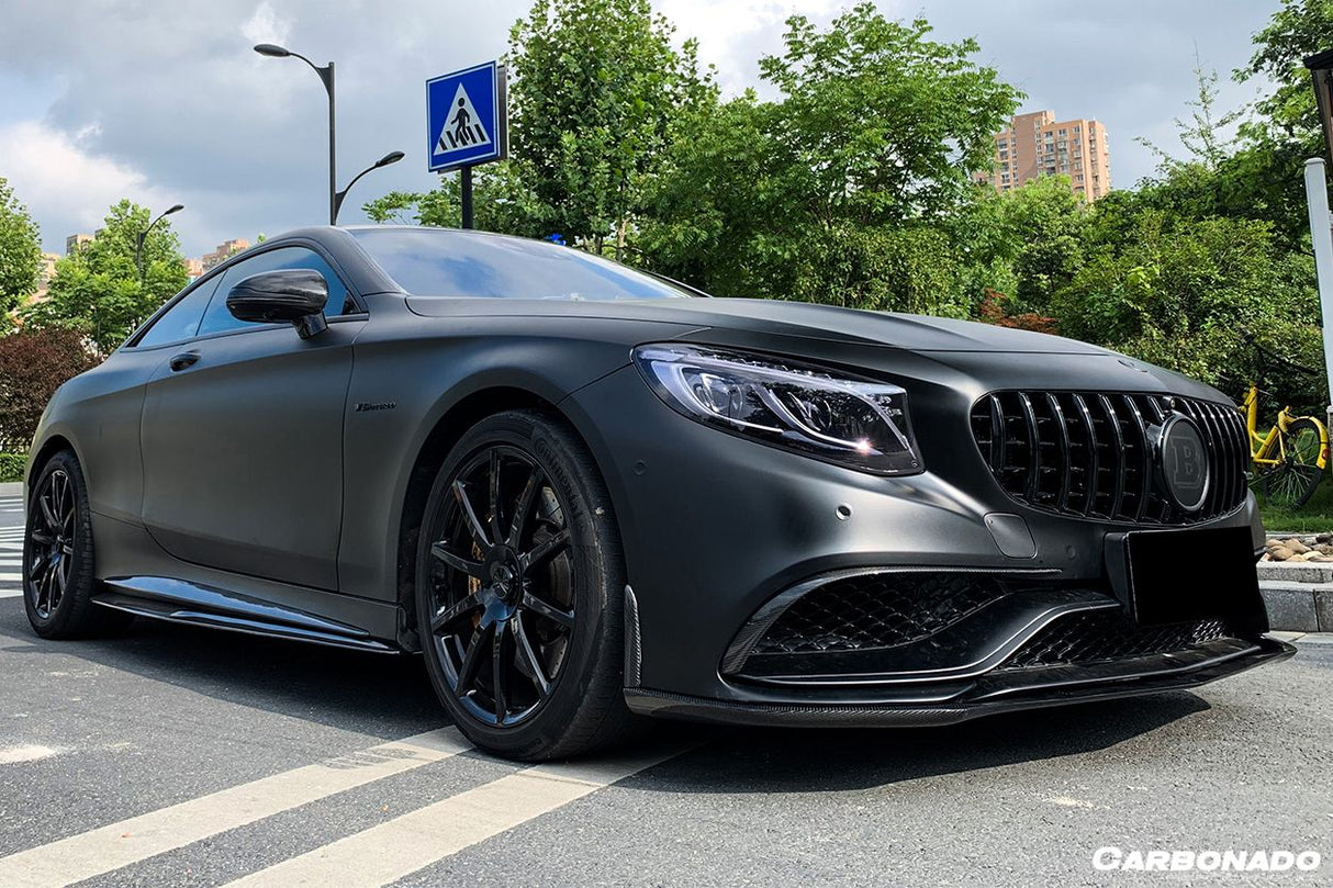 2014-2017 Mercedes Benz C217 S63 S65 AMG Coupe OE Style Carbon Fiber Front Bumper Outer Trim