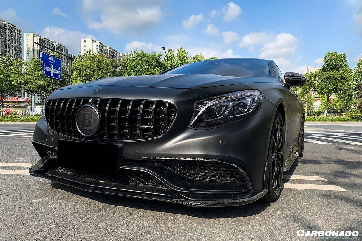 2014-2017 Mercedes Benz C217 S63 S65 AMG Coupe OE Style Carbon Fiber Front Bumper Outer Trim