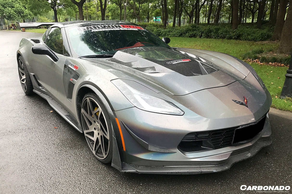 2013-2019 Corvette C7 Z51 Z06 Grandsport Carbon Fiber Front Lip Winglets