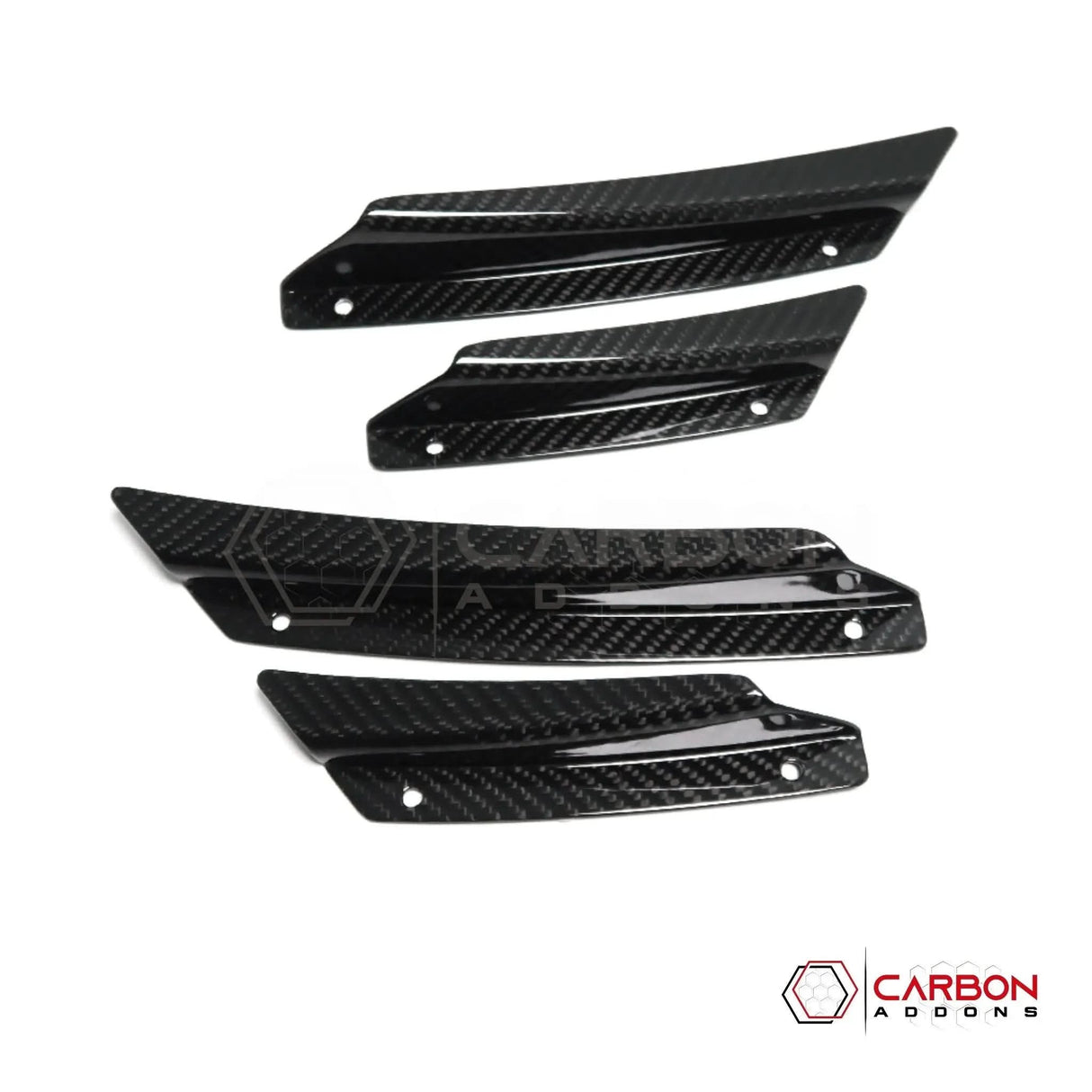 C8 Corvette Carbon Fiber Front Bumper Canards (4-Piece Set) | Aero Upgrade (2020–2026)