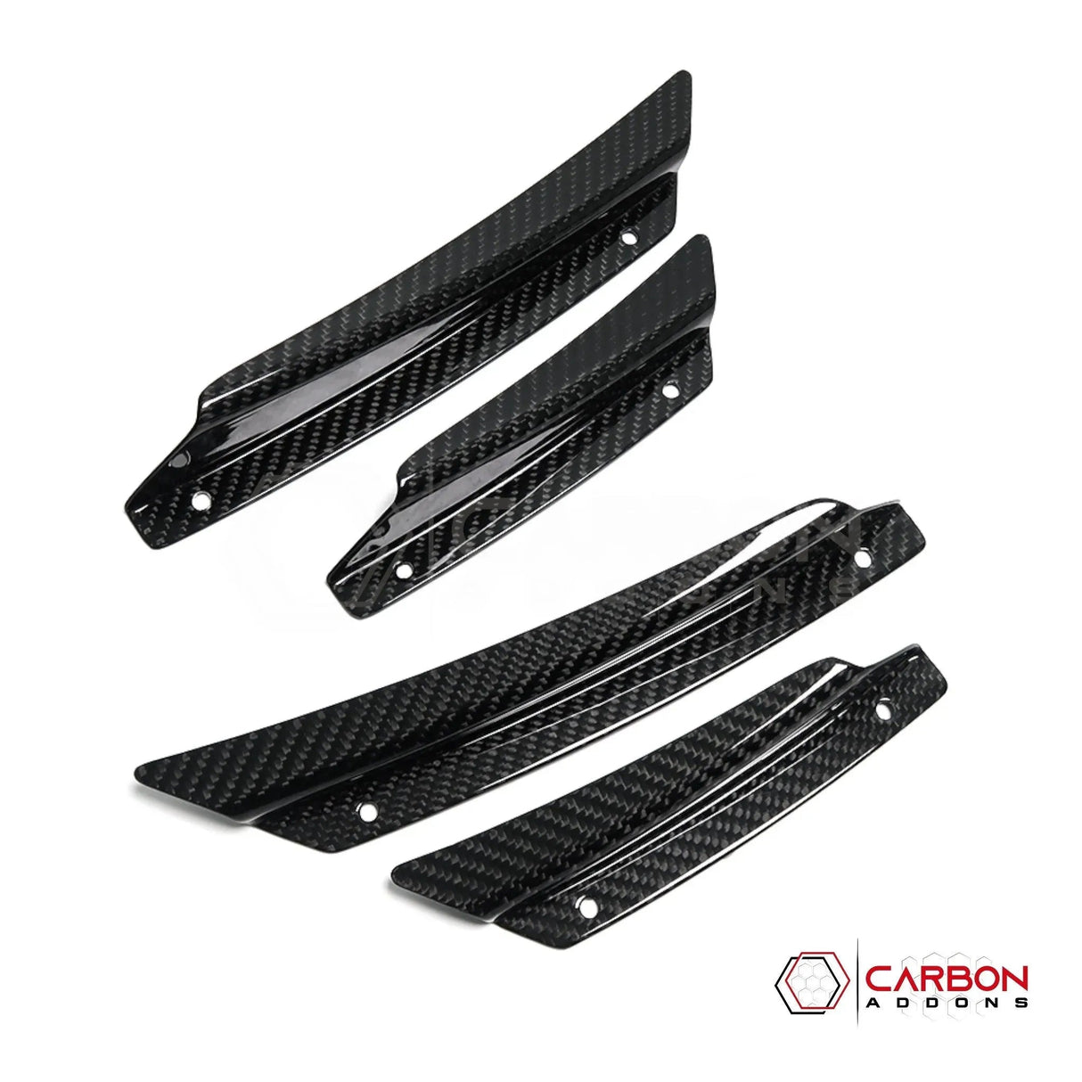 C8 Corvette Front Bumper Carbon Fiber Canards - 4pcs