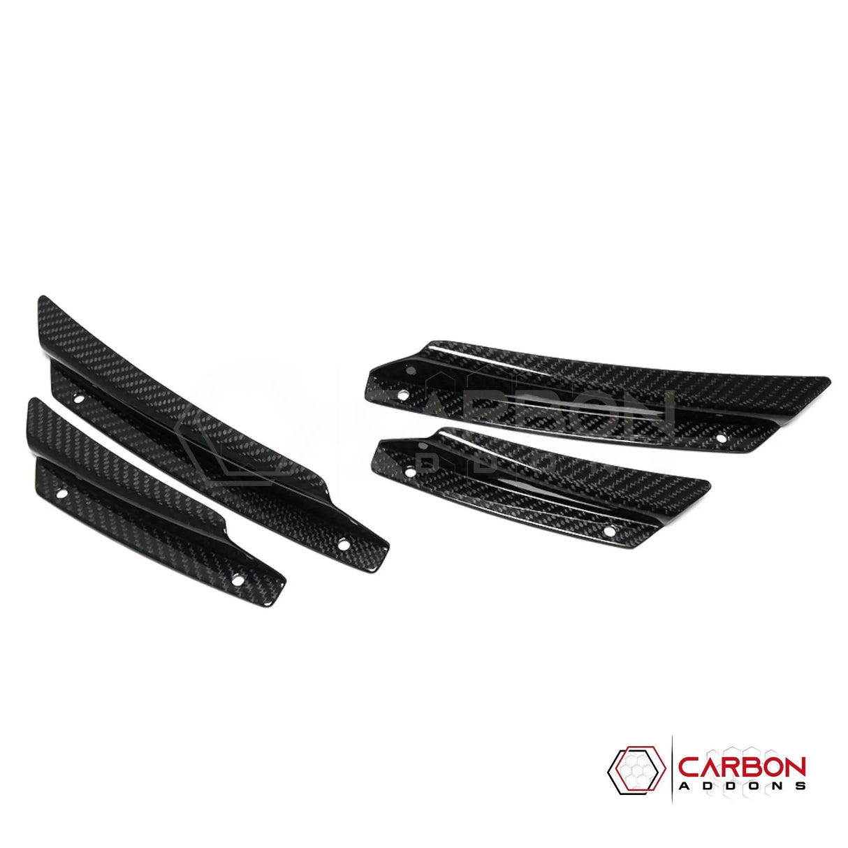 C8 Corvette Front Bumper Carbon Fiber Canards - 4pcs