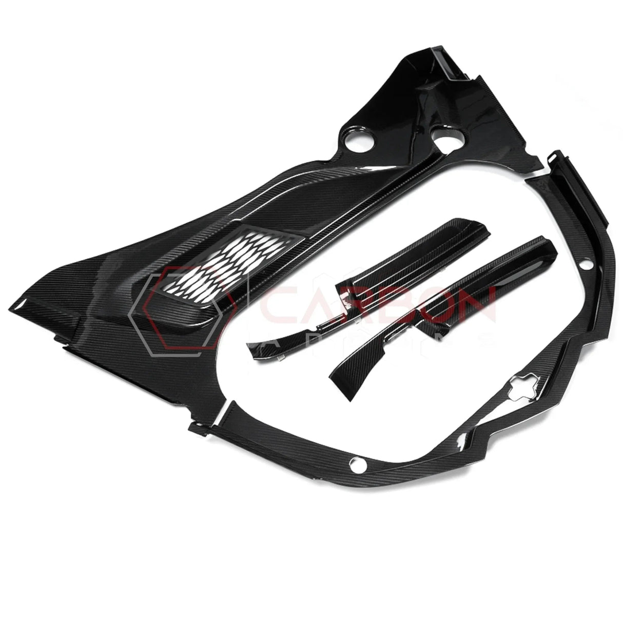 C8 Corvette Real Carbon Fiber Front Trunk (Frunk) Replacement Trim Panels | Stingray, Z06 & E-Ray (2020–2026 Coupe)