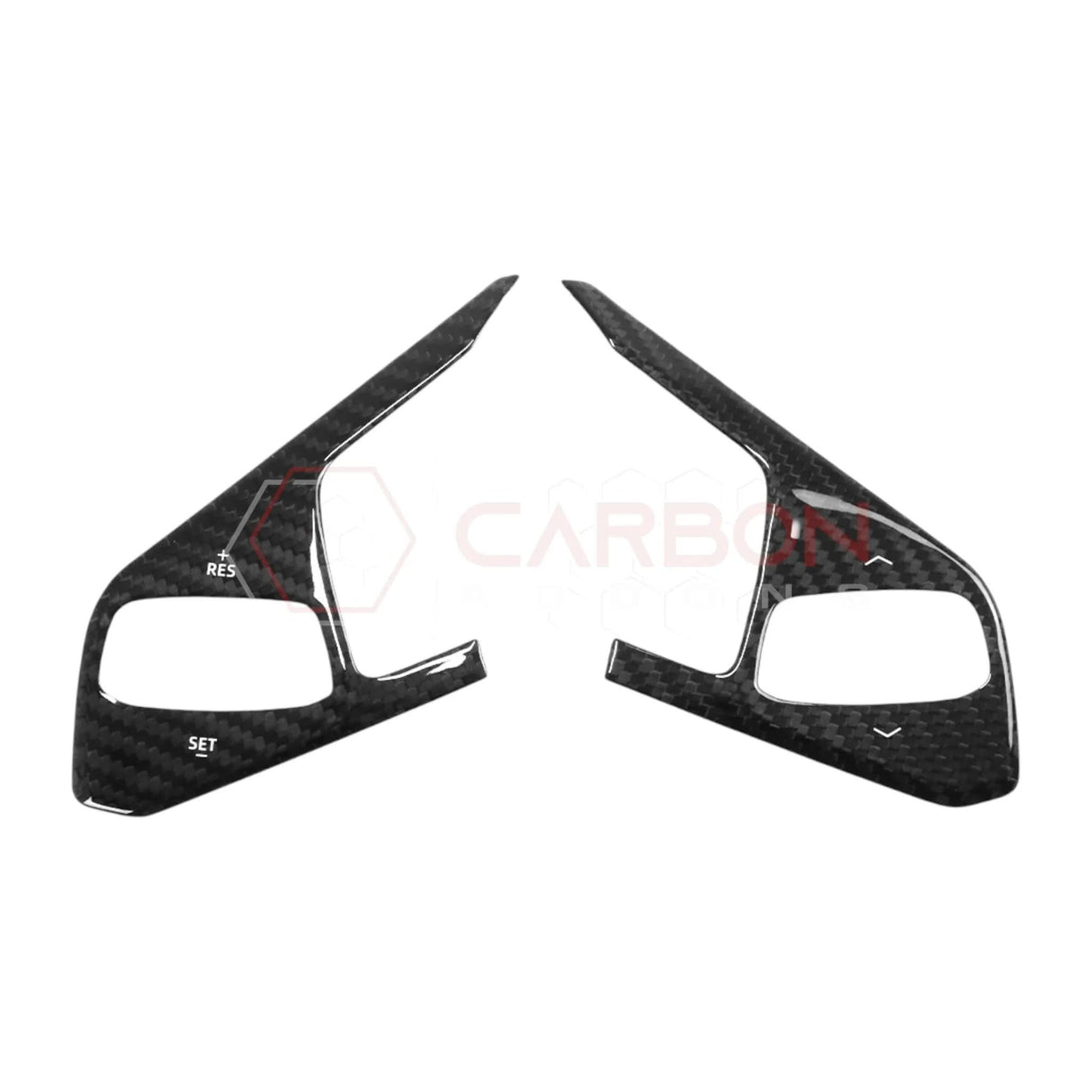 C8 Corvette Real Carbon Fiber Steering Wheel Button Trim Covers | Interior Overlay (2020–2026)