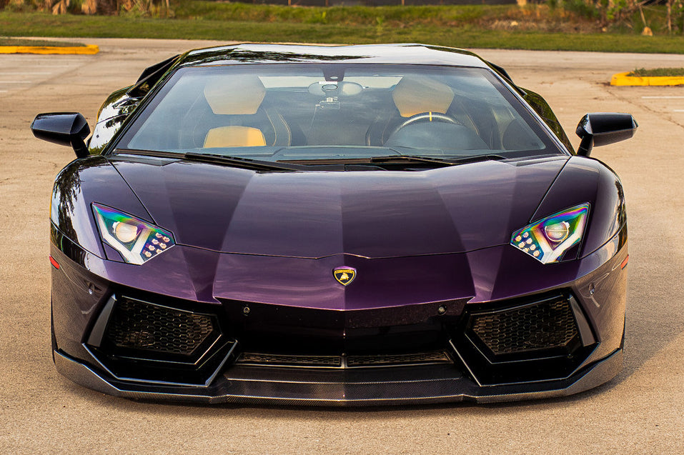 2011-2016 Lamborghini Aventador Style Carbon Fiber Front Lip Carbonado (DM) Fits: LP700 Coupe and Roadster