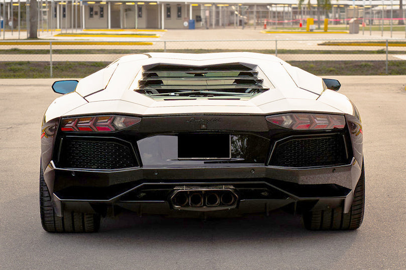2011-2016 Lamborghini Aventador Style Carbon Fiber Rear Diffuser Lip Carbonado (DM) Fits: LP700 Coupe and Roadster