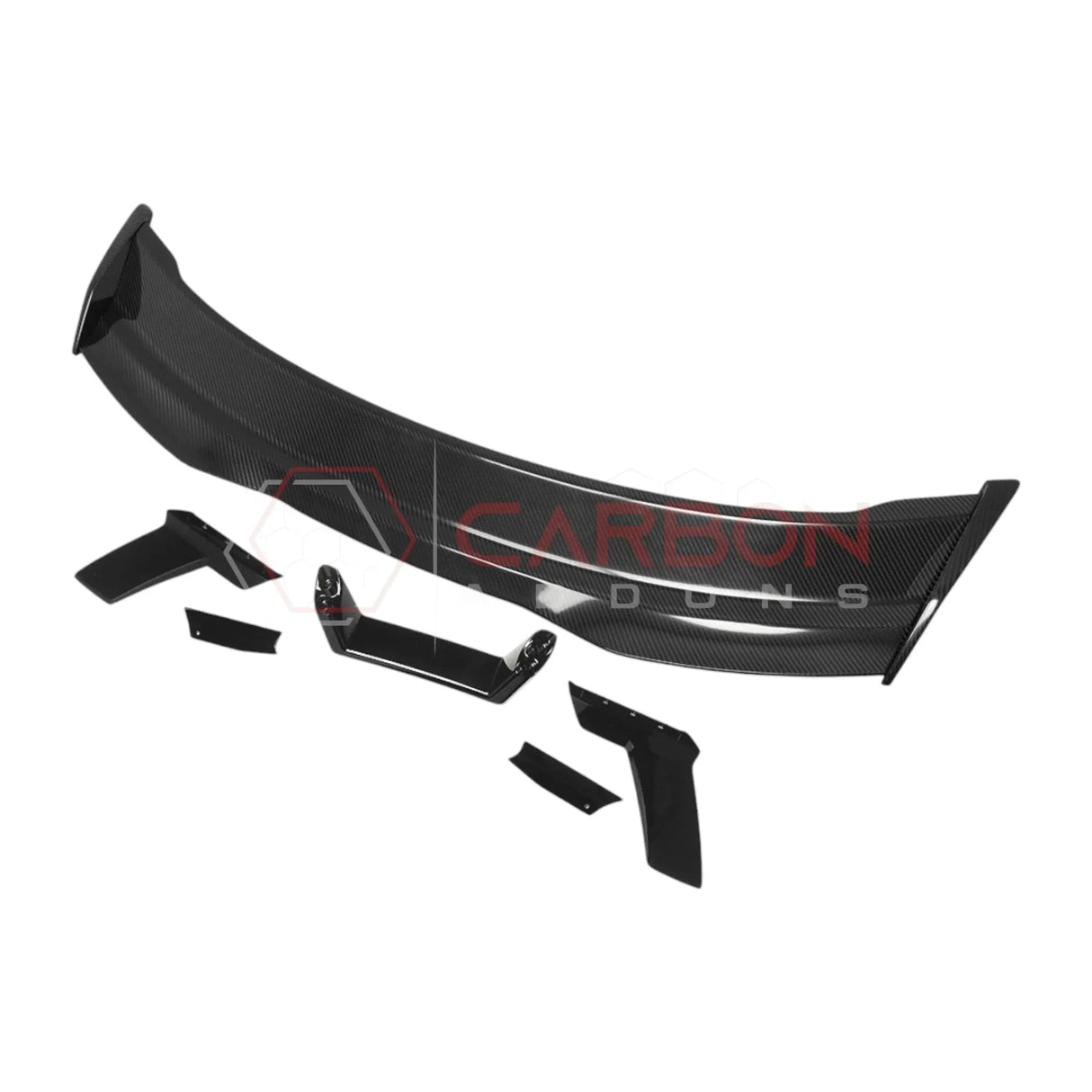 Dark Horse-Style Carbon Fiber Rear Spoiler with Integrated Gurney Flap for 2024+ Ford Mustang