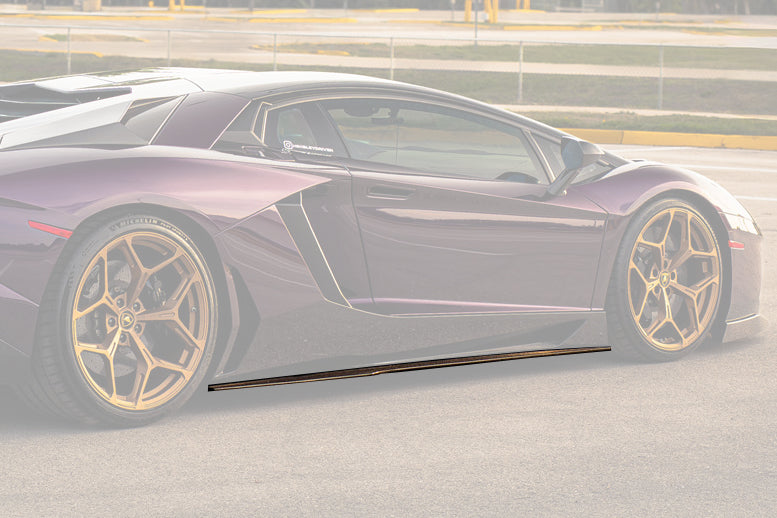 2011-2016 Lamborghini Aventador Style Carbon Fiber Side Skirts Carbonado (DM) Fits: LP700 Coupe and Roadster