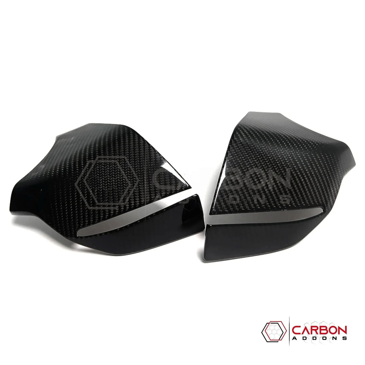 C8 Corvette Real Carbon Fiber Bottom Mirror Trim Covers | Exterior Overlay (2020–2026)