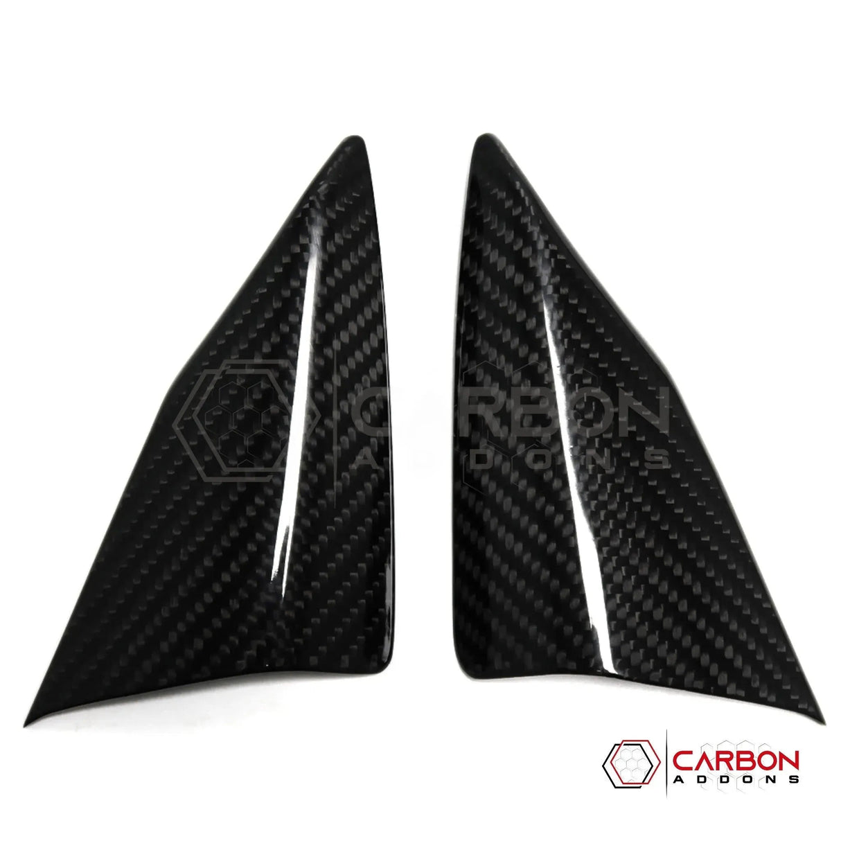 C8 Corvette Carbon Fiber Door Window A-Pillar Interior Triangle Trim Covers