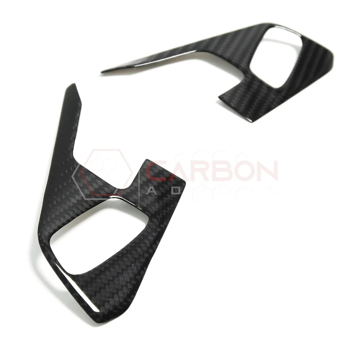 C8 Corvette Real Carbon Fiber Steering Wheel Button Trim Covers | Interior Overlay (2020–2026)