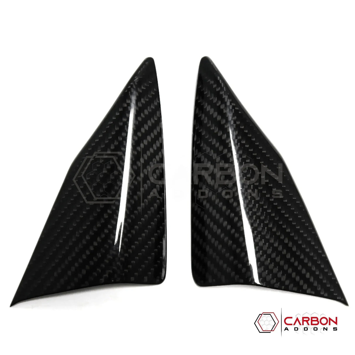 C8 Corvette Real Carbon Fiber Door Window A-Pillar Triangle Trim Covers | Interior Upgrade (2020–2026)