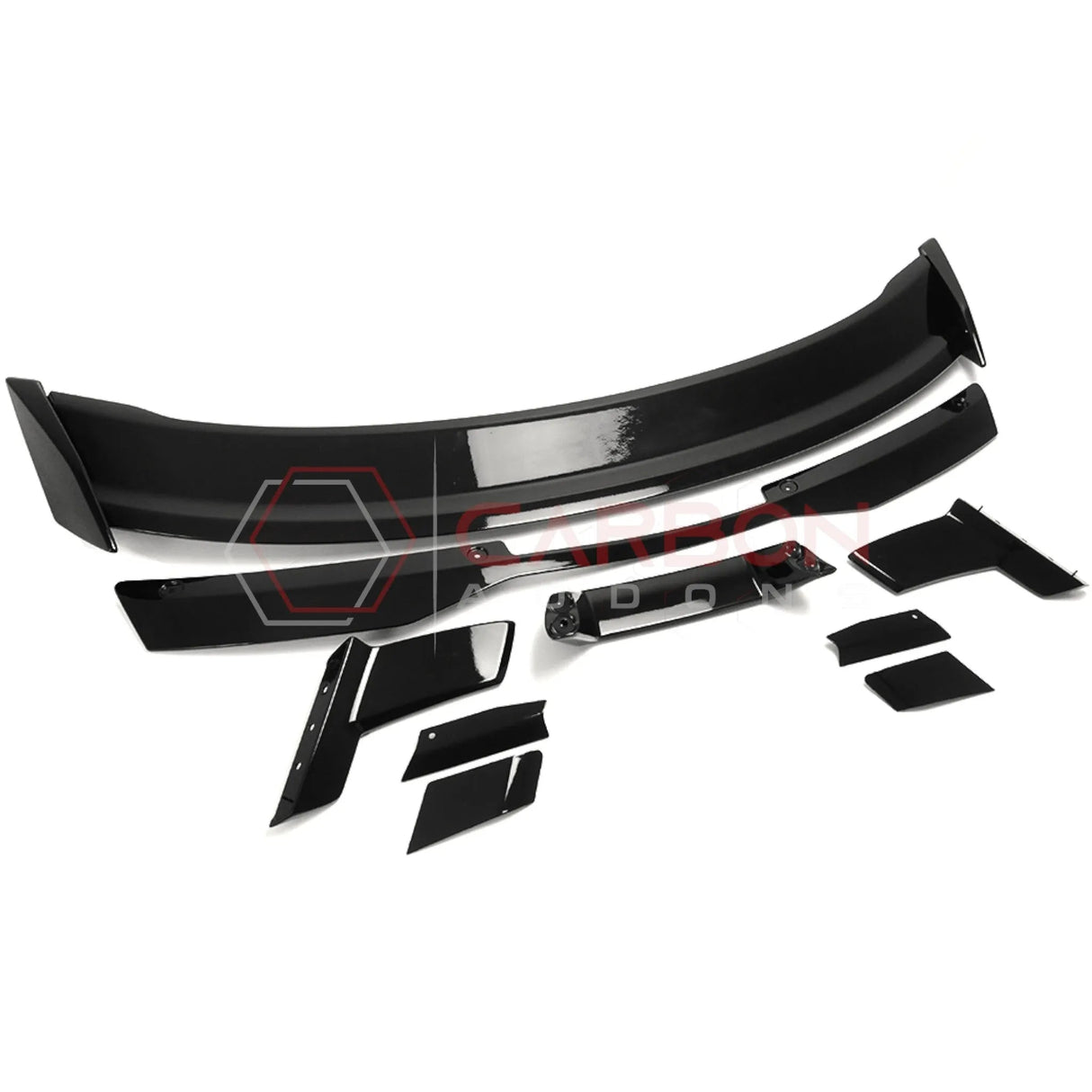 Dark Horse-Style Gloss Black Rear Spoiler with Integrated Gurney Flap for 2024+ Ford Mustang