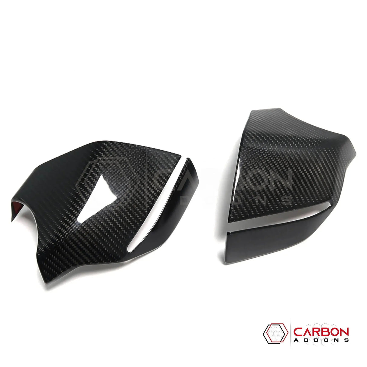 C8 Corvette Real Carbon Fiber Bottom Mirror Trim Covers | Exterior Overlay (2020–2026)