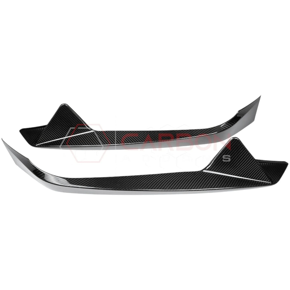 C8 Corvette Carbon Fiber Front Bumper Lower Side Grille Accent Trims | Stingray (2020–Present)