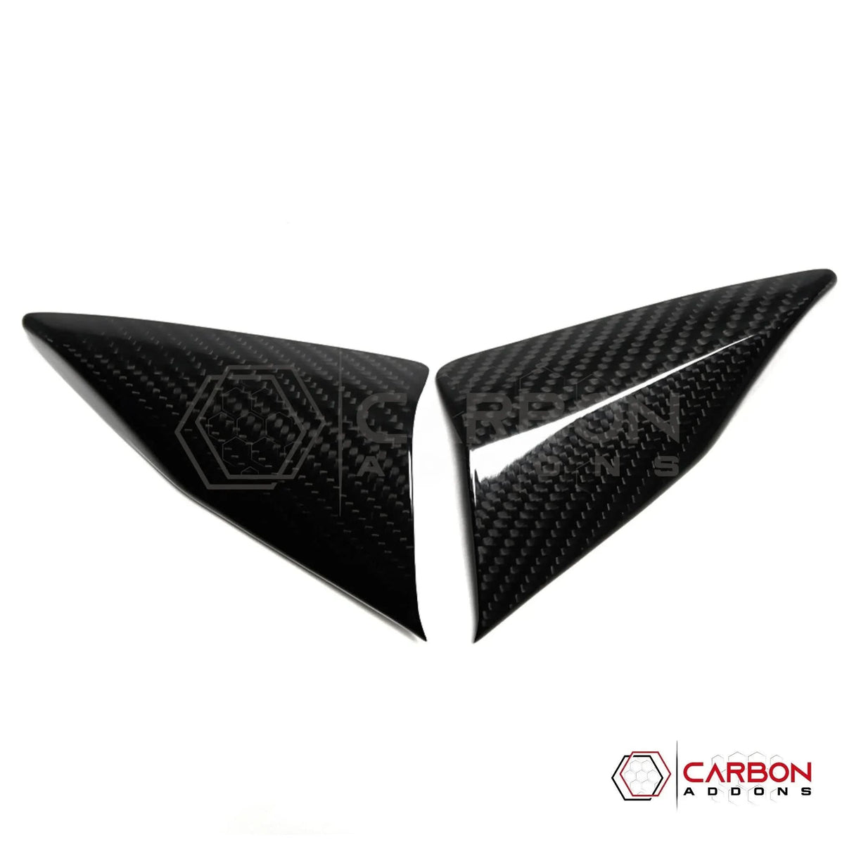 C8 Corvette Real Carbon Fiber Door Window A-Pillar Triangle Trim Covers | Interior Upgrade (2020–2026)