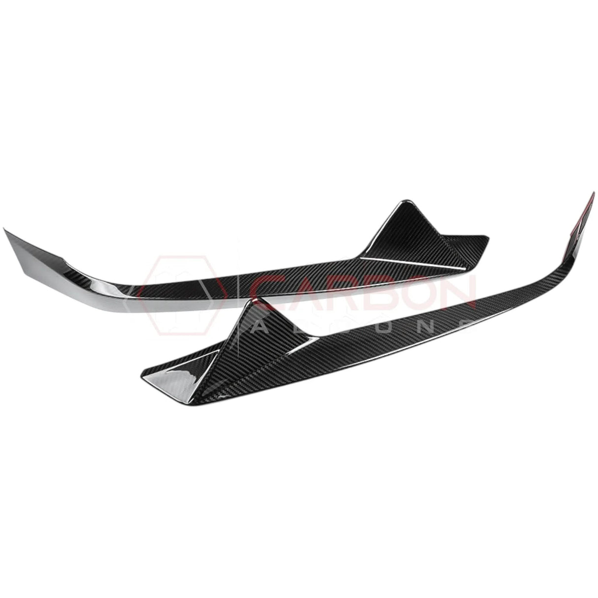 C8 Corvette Carbon Fiber Front Bumper Lower Side Grille Accent Trims | Stingray (2020–Present)