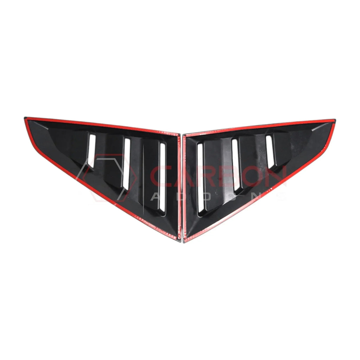 Rear Quarter Window Louvers for 2024+ Ford Mustang (Gloss Black ABS)