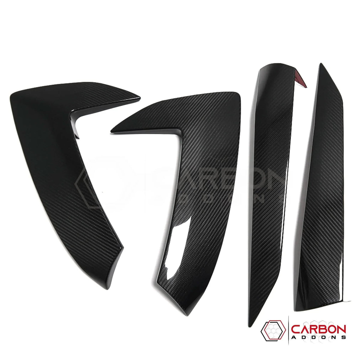C8 Corvette Stingray Carbon Fiber Side Scoop Boomerang Trim Covers (4-Piece Set) | Exterior Upgrade (2020–2026)