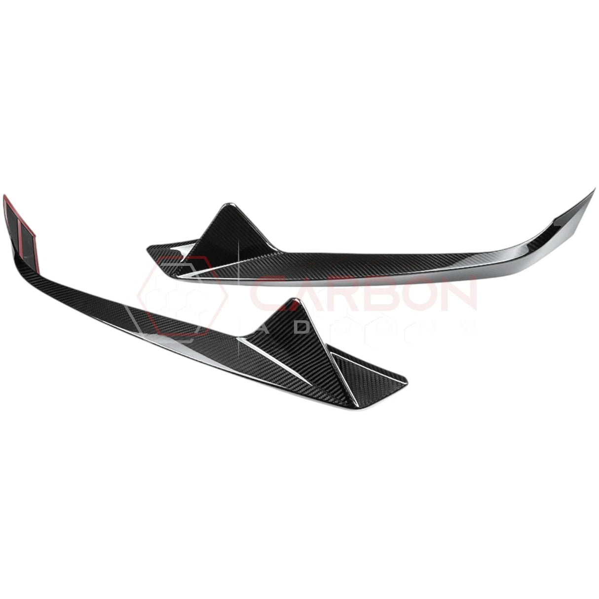 C8 Corvette Carbon Fiber Front Bumper Lower Side Bellow Grill Accent Trims