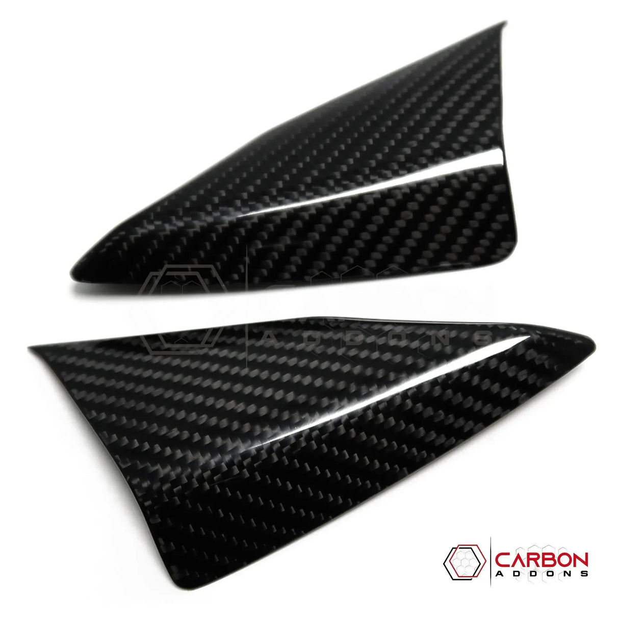 C8 Corvette Real Carbon Fiber Door Window A-Pillar Triangle Trim Covers | Interior Upgrade (2020–2026)