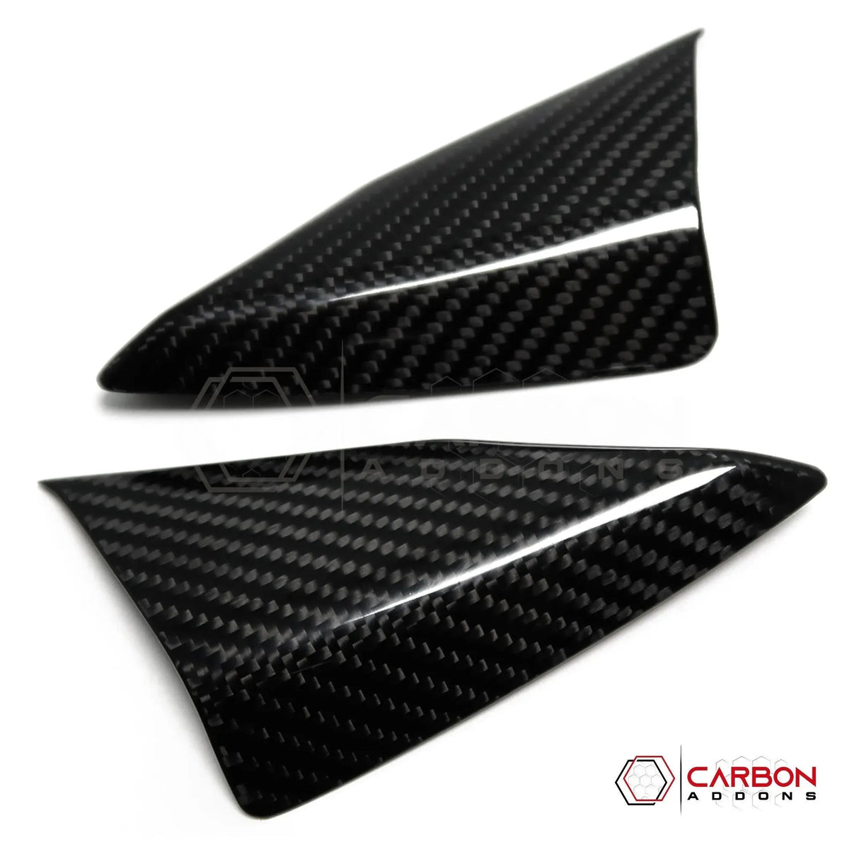 C8 Corvette Carbon Fiber Door Window A-Pillar Interior Triangle Trim Covers