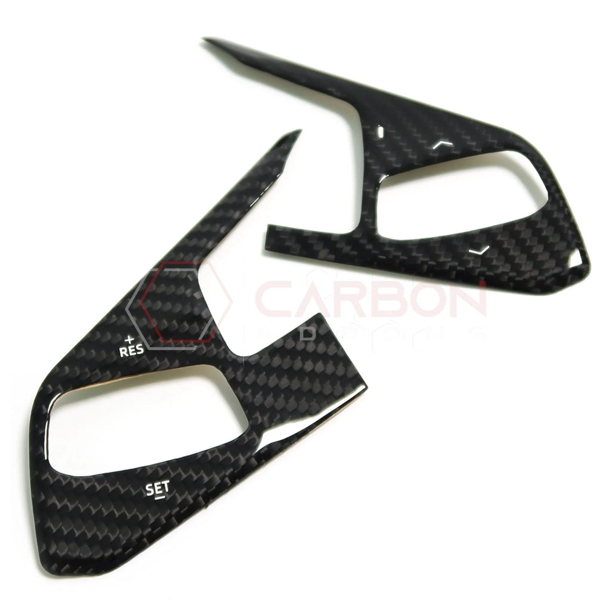 C8 Corvette Real Carbon Fiber Steering Wheel Button Trim Covers | Interior Overlay (2020–2026)