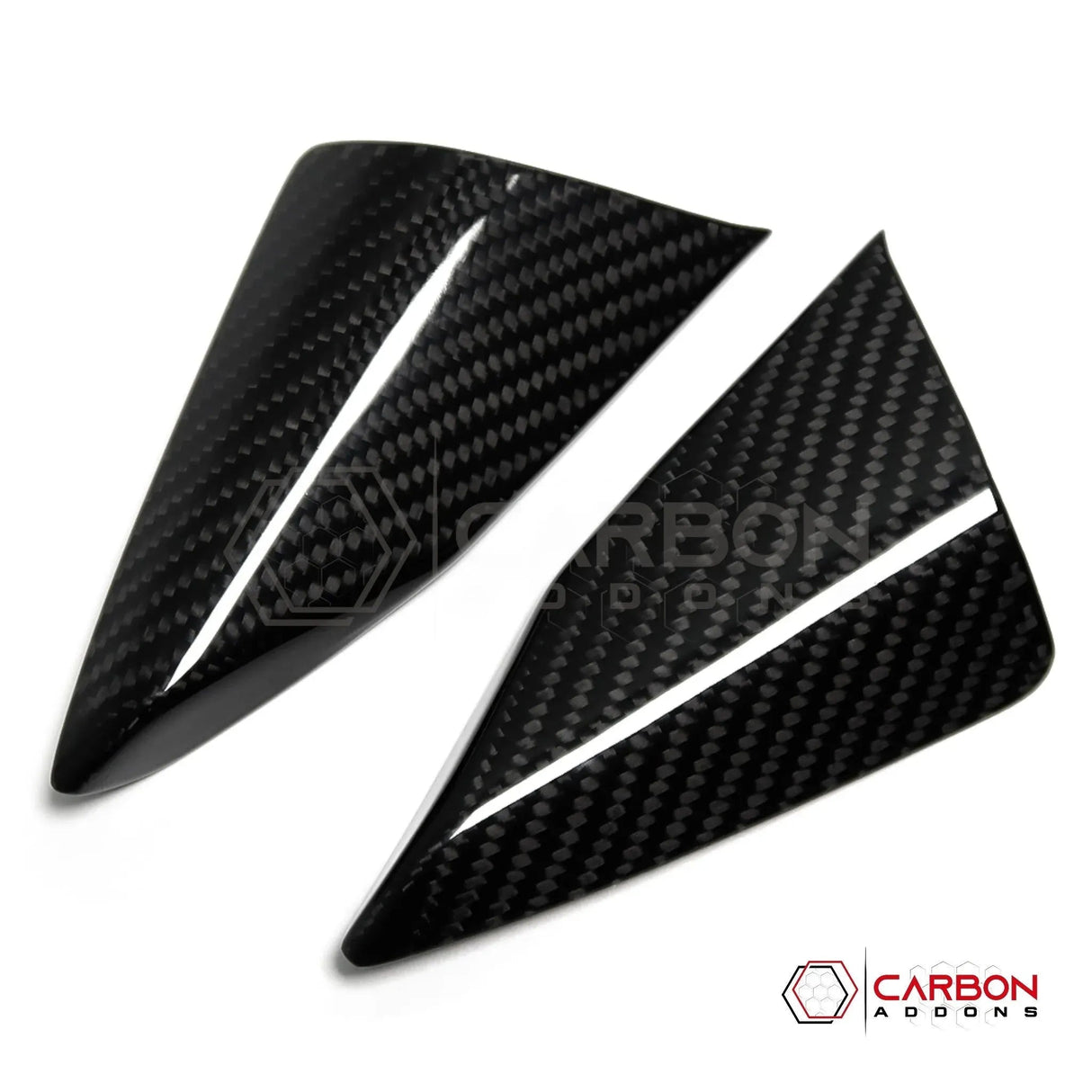C8 Corvette Carbon Fiber Door Window A-Pillar Interior Triangle Trim Covers