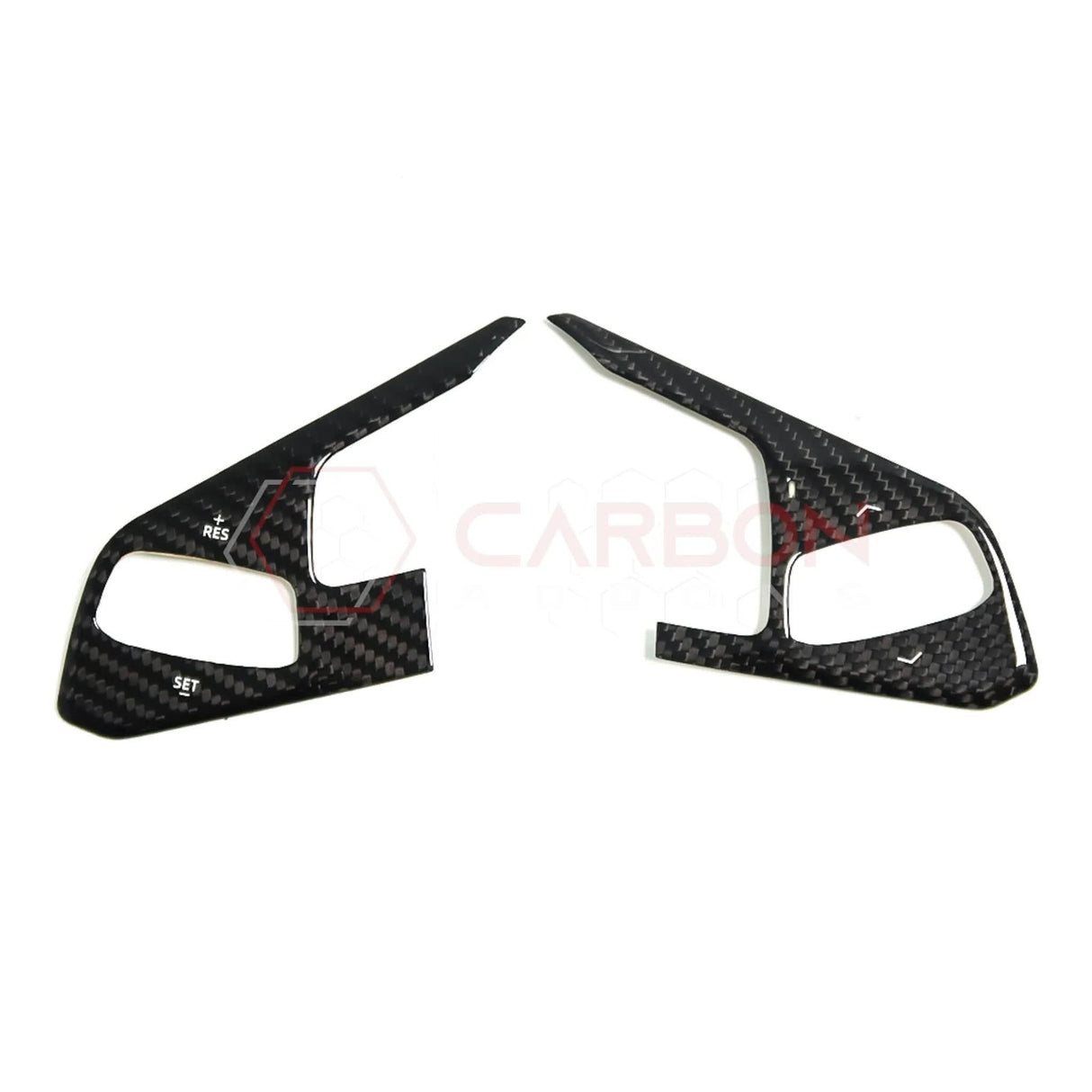 C8 Corvette Real Carbon Fiber Steering Wheel Button Trim Covers | Interior Overlay (2020–2026)