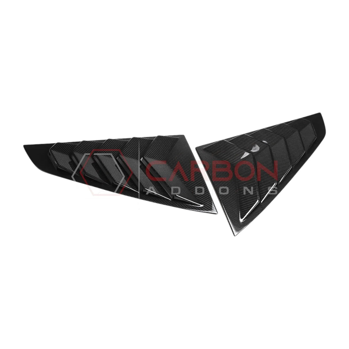 Real Carbon Fiber Rear Quarter Window Louvers for 2024+ Ford Mustang