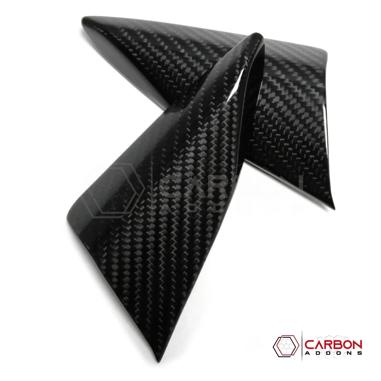 C8 Corvette Carbon Fiber Door Window A-Pillar Interior Triangle Trim Covers