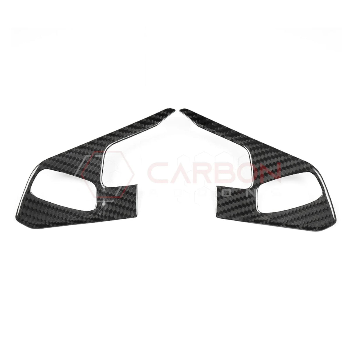 C8 Corvette Real Carbon Fiber Steering Wheel Button Trim Covers | Interior Overlay (2020–2026)
