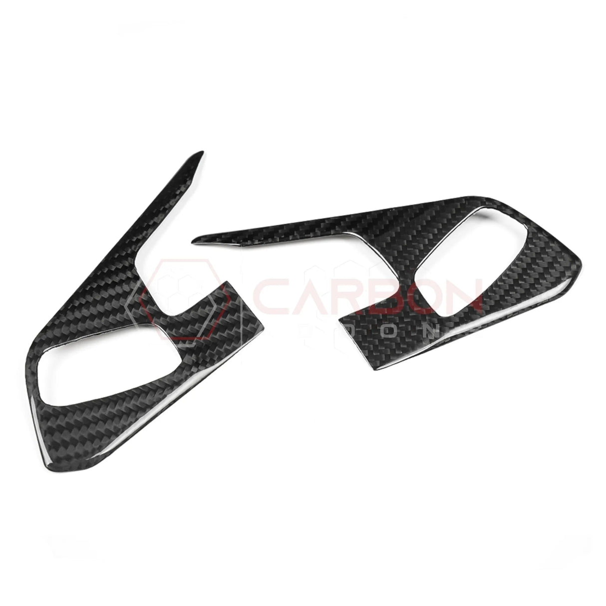 C8 Corvette Real Carbon Fiber Steering Wheel Button Trim Covers | Interior Overlay (2020–2026)