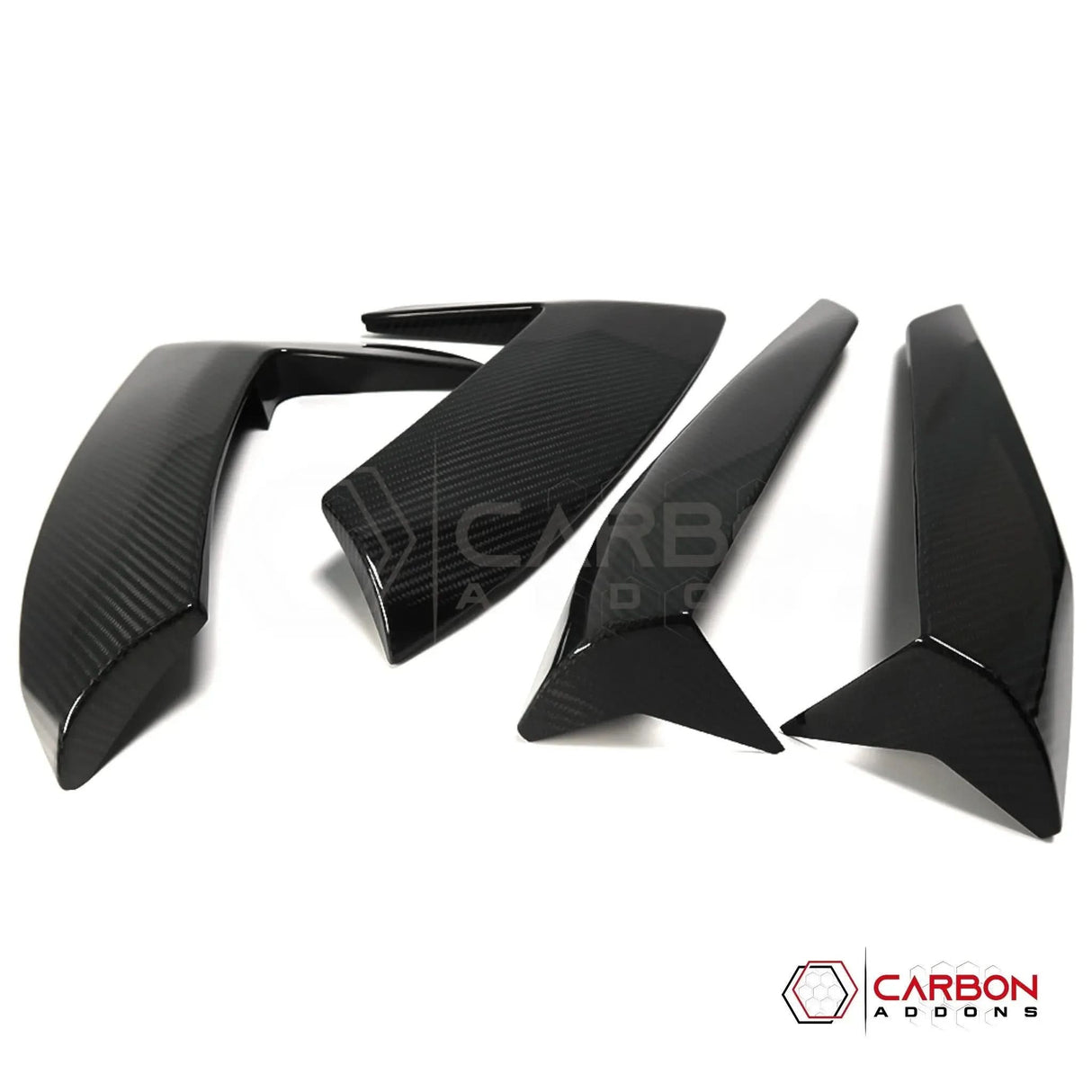 C8 Corvette Stingray Carbon Fiber Side Scoop Boomerang Trim Covers (4-Piece Set) | Exterior Upgrade (2020–2026)