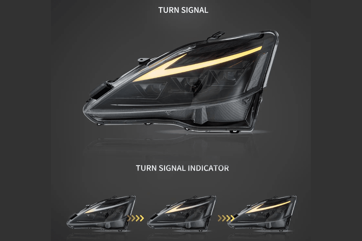 Lexus IS250/IS250C/IS350/IS220d & ISF(XE20) Smoked Matrix Projector Headlights (2006-2014) - K2 Industries